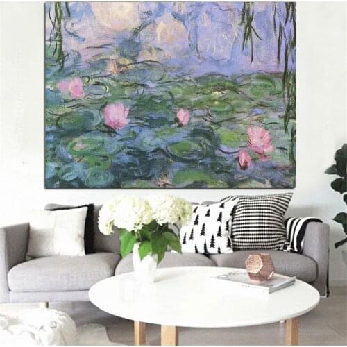 Van Gogh Lotus Paintings Reproductions On The Wall Impressionist Full TangHe leaf Canvas Art Decorative Pictures For Living Room