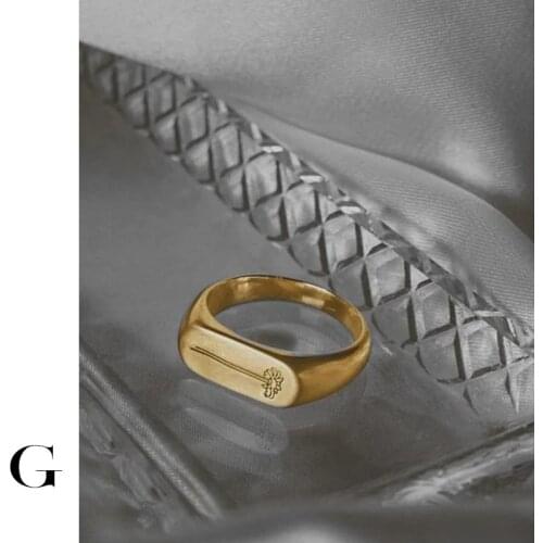 GHIDBK Hot Sale 2021 Vintage Stainless Steel Jewelry Accessory Chic Street Style Minimalist Flower Lovely Daisy Geometric Rings