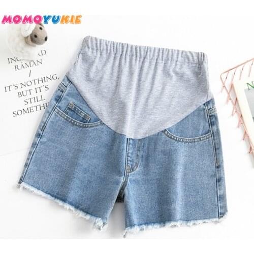 Summer maternity short pants pregnancy shorts pregnant Stretch jeans maternity shorts belly denim pants Abdomen Loose M-XXL
