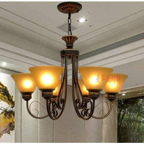 Multiple Chandelier American Rural living room bedroom restaurant pastoral antique Mediterranean creative lighting ZX35