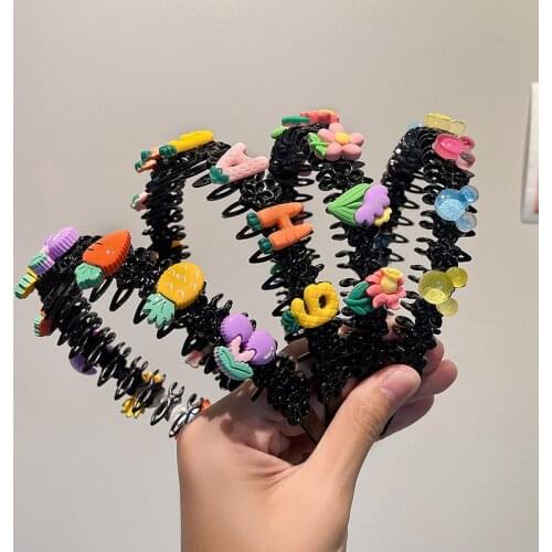 2021 Children Cute Cartoon Flower Fruit Hairband Headwears Baby Girls Lovely Hair Hoop Headbands Kids Fashion Hair Accessories