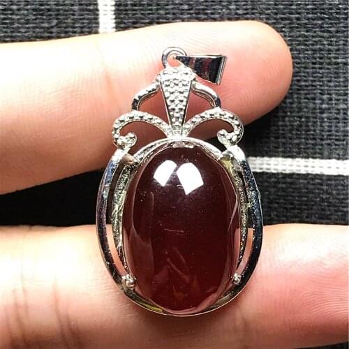 Genuine Natural Red Garnet Necklace Pendant Jewelry For Woman Man Quartz Crystal 20x14mm Beads Lucky Stone Silver Gemstone AAAAA