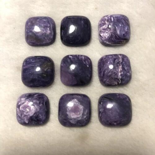 SELL!! 2pcs Natural Charoite Bead Cabochon 15mm Square Cushion Cabochon Bead, Gem stone Jewelry,Bead Cabochon,Ring Face