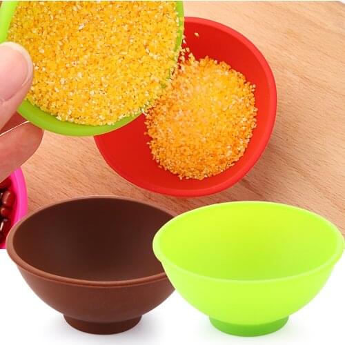 Silicone Bowl Mixing Odorless Anti-Drop Kitchen Measuring Salt Sauce Sugar Butter Seasoning Facial Mask Bowl