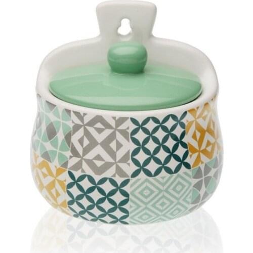 Salt Shaker with Lid Aqua Karlsen Ceramic (8,1 x 12,2 x 12,3 cm)