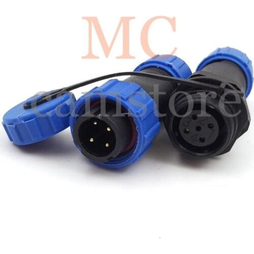 SP13 4 pins Waterproof Connectors, IP68 Plug and socket 4 wire solder connectors, LED cable to cable outdoor plug