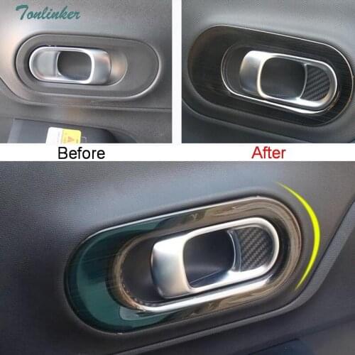Tonlinker Cover Case Stickers for Citroen C5 aircross 2017-18 Car Styling 4 PCS stainless steel door handle cover case stickers