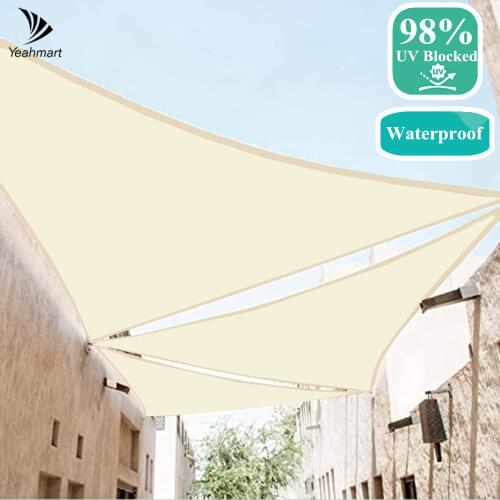 Triangle Sun Shade Sail Canopy Awning Shelter Fabric Cloth Screen - UV Block UV Resistant Heavy Duty Outdoor Patio Carport