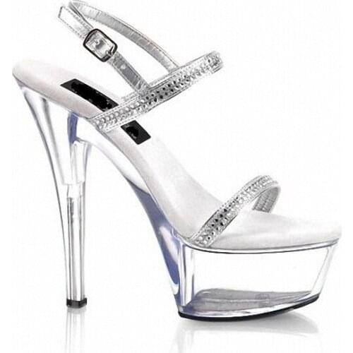 15cm high-heeled shoes crystal shoes fashion sandals the dress womens shoes Clear 6 Inch Stiletto Heel Platformed Sandals