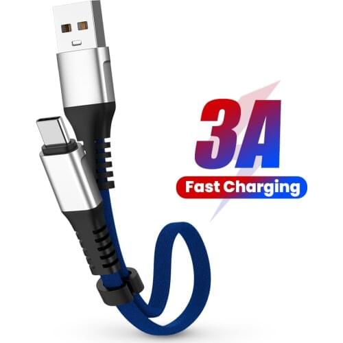 Ranipobo 30cm 3A USB Cable Fast Charging USB Type C Cable Short Charger Data Charge Micro USB Cable Mobile Phone Cable USB Cord