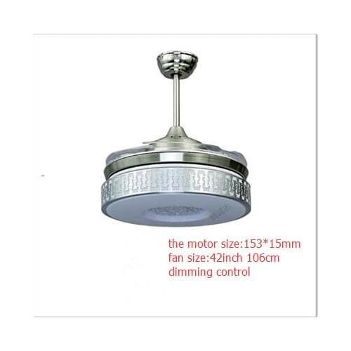 The high quality 42inch 108cm dimming remote-control living room ceiling fan lamp dining room fan 110-240v
