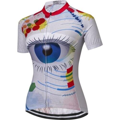 Weimostar women cycling jersey/bike jersey clothing/eyes shirts/top team mtb roupa ciclismo short sleeve breathable sportswear