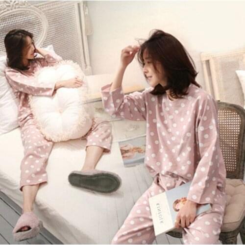 Womens Pajamas Sets Round Neck Cartoon Spring Printed Kawaii Totoro Cartoon Sleepwear Nighty Autumn Pajamas Female