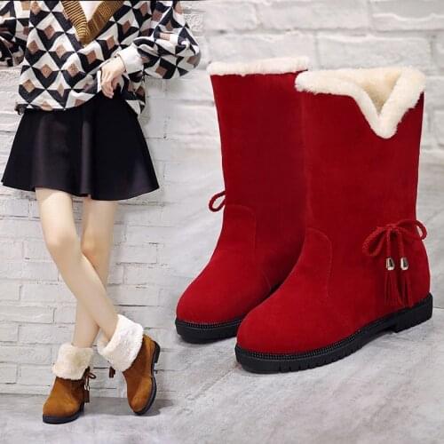 PUPUDA Women boots winter high boots Keep warm snow boots good quality shoes ladies