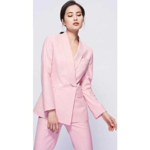 Casual Solid Women Pant Suits Sets Notched Collar Blazer Jacket Pencil Pants Female Spring Autumn 2020 High Quality Office Wear