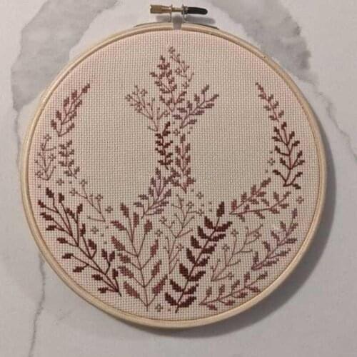 Gold Collection Needlepoint Plants Flower Vine Embroidery or Cross Stitch with 100% Cotton Floss & Free Shipping for Home Decor
