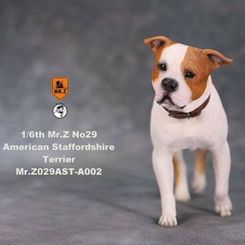 1/6 Mr.Z No.29 American Staffordshire Terrier Dog Simulation Animal Model Toy for Action Figure Doll Decoration Souvenir Gifts
