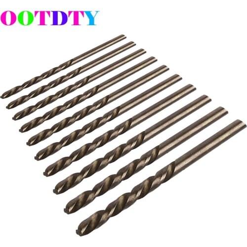 10Pcs/Set 2.5mm M35 Triangle Shank HSS-Co Cobalt Twist Drill Spiral Drill Bit