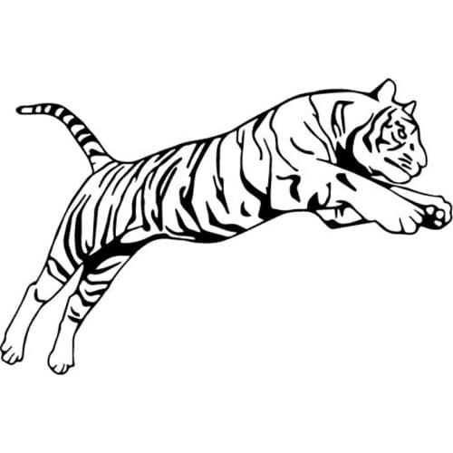 17.4CM*11.5CM Tiger Predation Body Of Car Car Sticker Accessories Vinyl Decal
