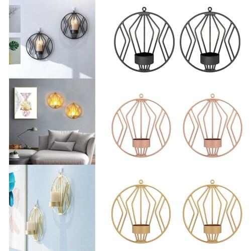2 Pack Iron Hanging Wall Sconce Wall Candle Holder for Home Dining Room Decoration