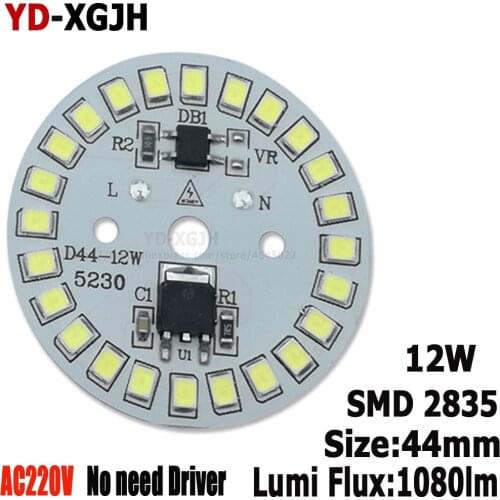 20PCS AC 220V SMD dimmable led pcb plate 3W 5W 9W integrated ic driver led heatsink installed SMD2835 For 12W led bulb downlight