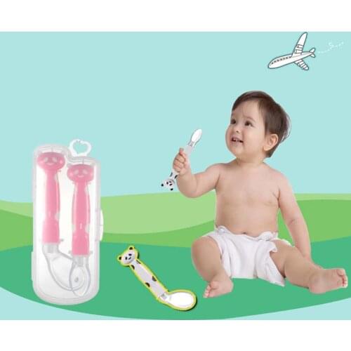 3PCS/Set Safety Temperature Adjustable Handle Sensing Spoon Baby Flatware Feeding Spoon Children Food Utensils