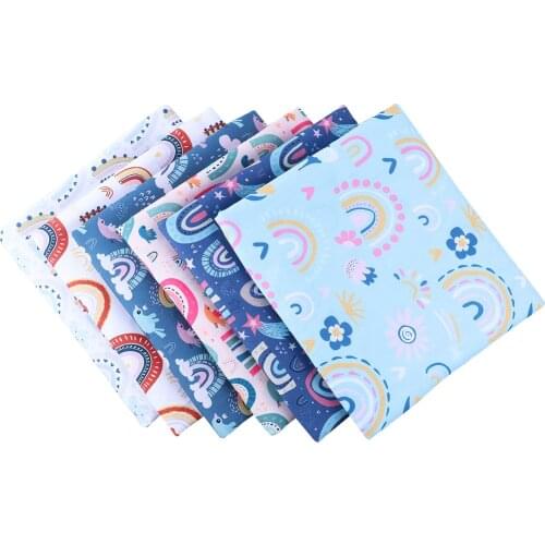 50*140CM rainbow pattern Polyester cotton Fabric Patchwor Printed for Tissue Kids Home Textile for Sewing Doll Dress Curtain