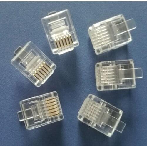 100X 6Pin Connector 6P6C For FT-7800 FT-8800 FT-7900 FT-8900 Microphone