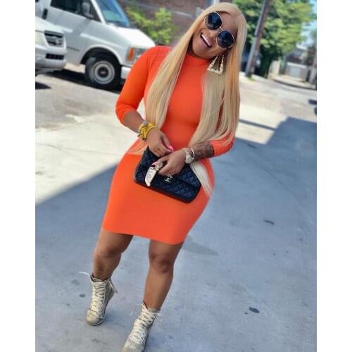 Adogirl Women Solid Long Sleeve Mini Casual Dress