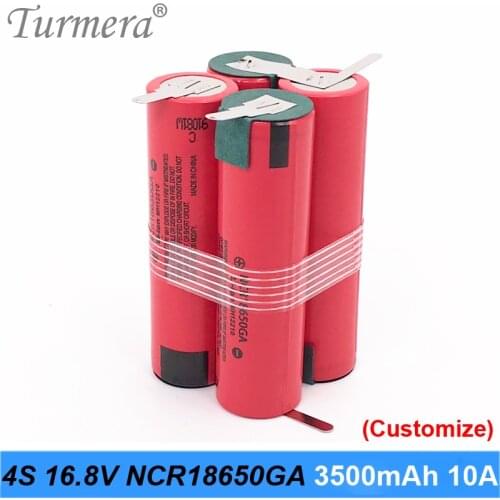 4s battery 18650 pack ncr18650ga 3500mah 16.8v 14.4v 10a welding solder battery for screwdriver tools battery customized battery