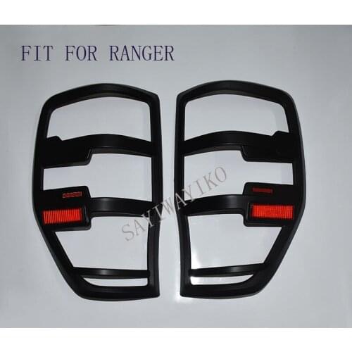 FIT for ford ranger accessories ABS matte black tail light covers trim for T6 T7 xlt 2012- 2017 car styling rear lamp cover