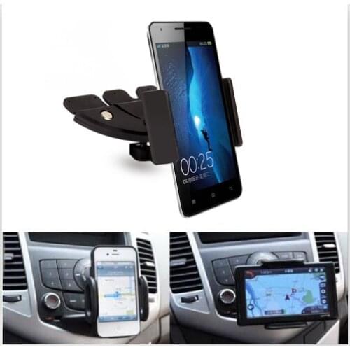 360 Degree Rotation Car Phone Holder Universal CD Player Slot Mount Bracket Stand for Mobile Cell Smart Phone IPhone Samsung GPS