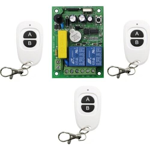 AC 220 V 8 A 2 CH RF Wireless Remote Control 1* Receiver +3* Transmitter Intelligent household