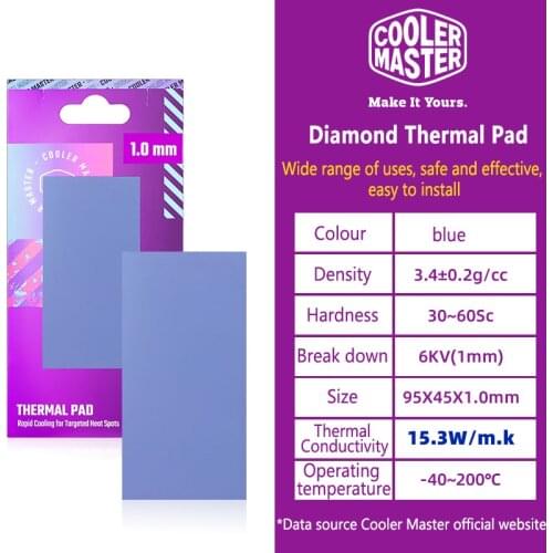Cooler Master Diamond Heat Dissipation Silicone Pad 15.3W/MK For CPU/GPU SSD solid state drive Water Cooling Thermal Pad