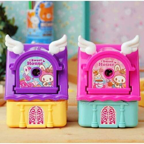 Deli 0731 Dreamy Castle Mechanical pencil sharpener Stationary Office Hand-operated manual sharpener School supplies for kids