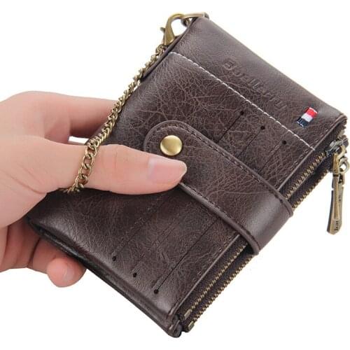 Mens Walet New PU Skin Retro Zipper Coin Purse Male Multifunctional Card Holder High capacity Clutch Money Bag Handbag