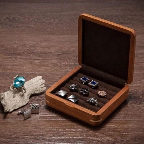 African rosewood pure solid wood Mens Cufflinks Storage Box Ring Stud Earrings Jewelry Box small desktop organizer MSSH005