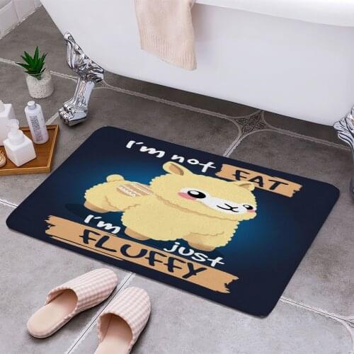 Alpaca just fluffy 3D Print Doormats Rectangle Non-Slip DoorMat Bedroom Kitchen Entrance Print Door rugs Dropshipping
