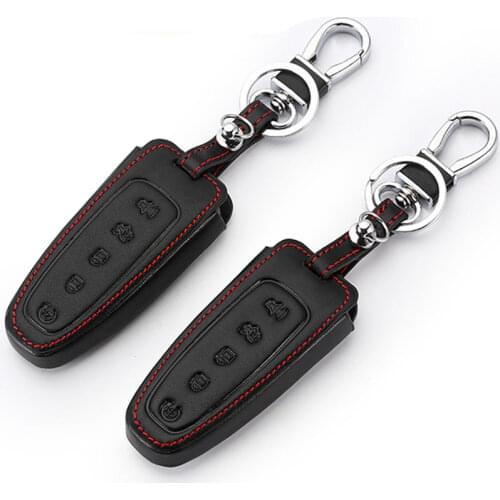 Leather car remote control key leather cover for Ford Focus 2 Focus3 sedan hatchback car key case auto parts