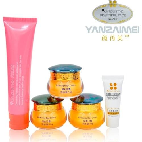 Taiwan YANZAIMEI quick whitening 4 in1set excellent freckle removing cream say goodbye to spots face frree shipping