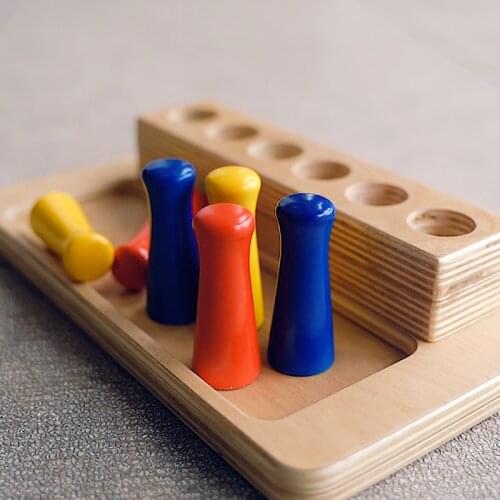 Montessori Materials Toys Educational Games Cylinder Socket Blocks Wooden Math Toys Children Early Educational Toys