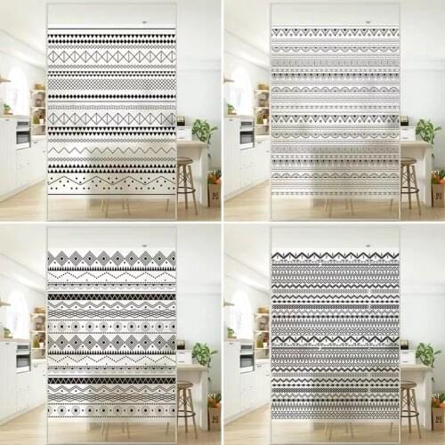 Black Pattern Frosted Privacy Colored Window Film Decorative Stained Glass Sticker Static Cling Custom Size