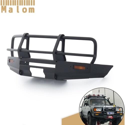 Metal Tube Front Winch Bar Bumper Bull Bar for 1/10 RC Crawler RUN80 Chassis LC80 Body SCX10 TRX4