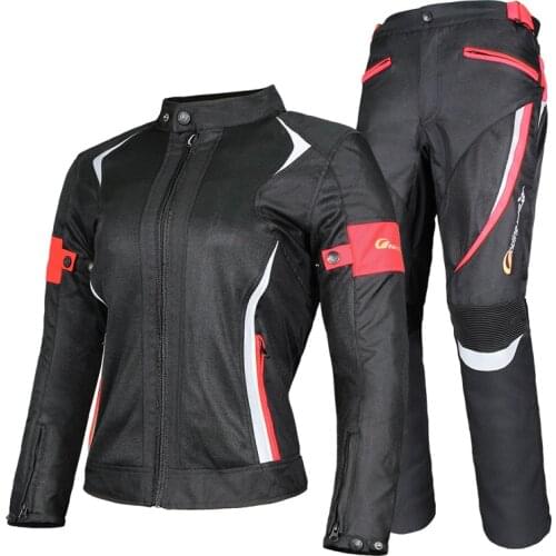 Motorcycle Jacket Protective Gear Womens Jacket & Moto Pants Suit Jacket Waterproof Touring Moto Cross Clothing Set