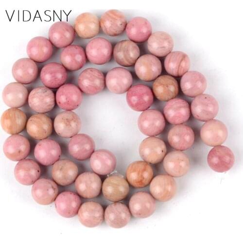 Natural Rhodonite Round Spacer Stone Beads For Jewelry Making 4/6/8/10/12mm Loose Beads Diy Necklace Bracelet 15inch Wholesale