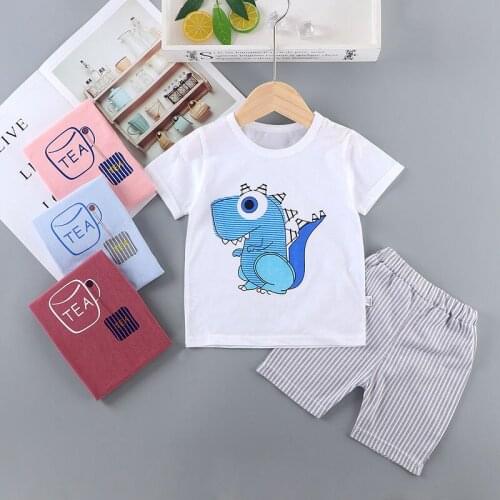 2021 Brand New Hot Sale Boys Clothing Children Summer Boys Clothes Cartoon Kids Boy Clothing Set T-shit+Pants Cotton