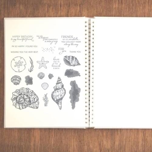 E7CB Shell Conch Seal Stamp with Cutting Dies Stencil DIY Scrapbook Embossing Photo