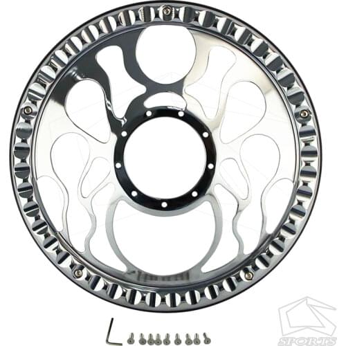 14" Billet Chrome Aluminum Flames Steering Wheel leather For G M CHEVY 9 bolts