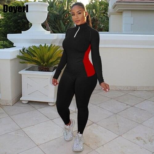 Patchwork Tracksuit Women Sportswear Zipper Sweatshirts and Pants Fitness Sport Suit Women Casual 2 Piece Sets Womens Outfits