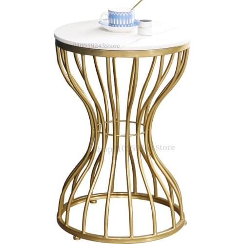Light Luxury Corner Table Marble Side Table Living Room Sofa Side Table Movable Balcony Small Round Table Bedside Cabinet Creati